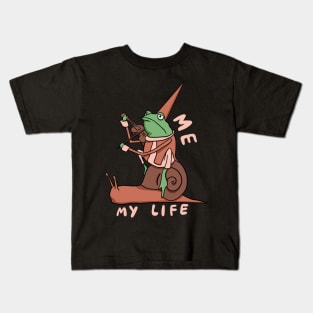 Frog Riding A Snail Kids T-Shirt